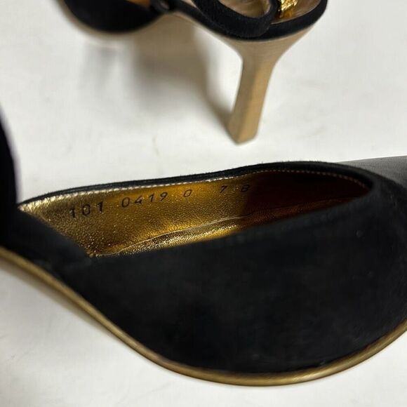 GUCCI Women’s Authentic Black Leather & Suede Sling Back Heel Size 7 - Picture 11 of 11